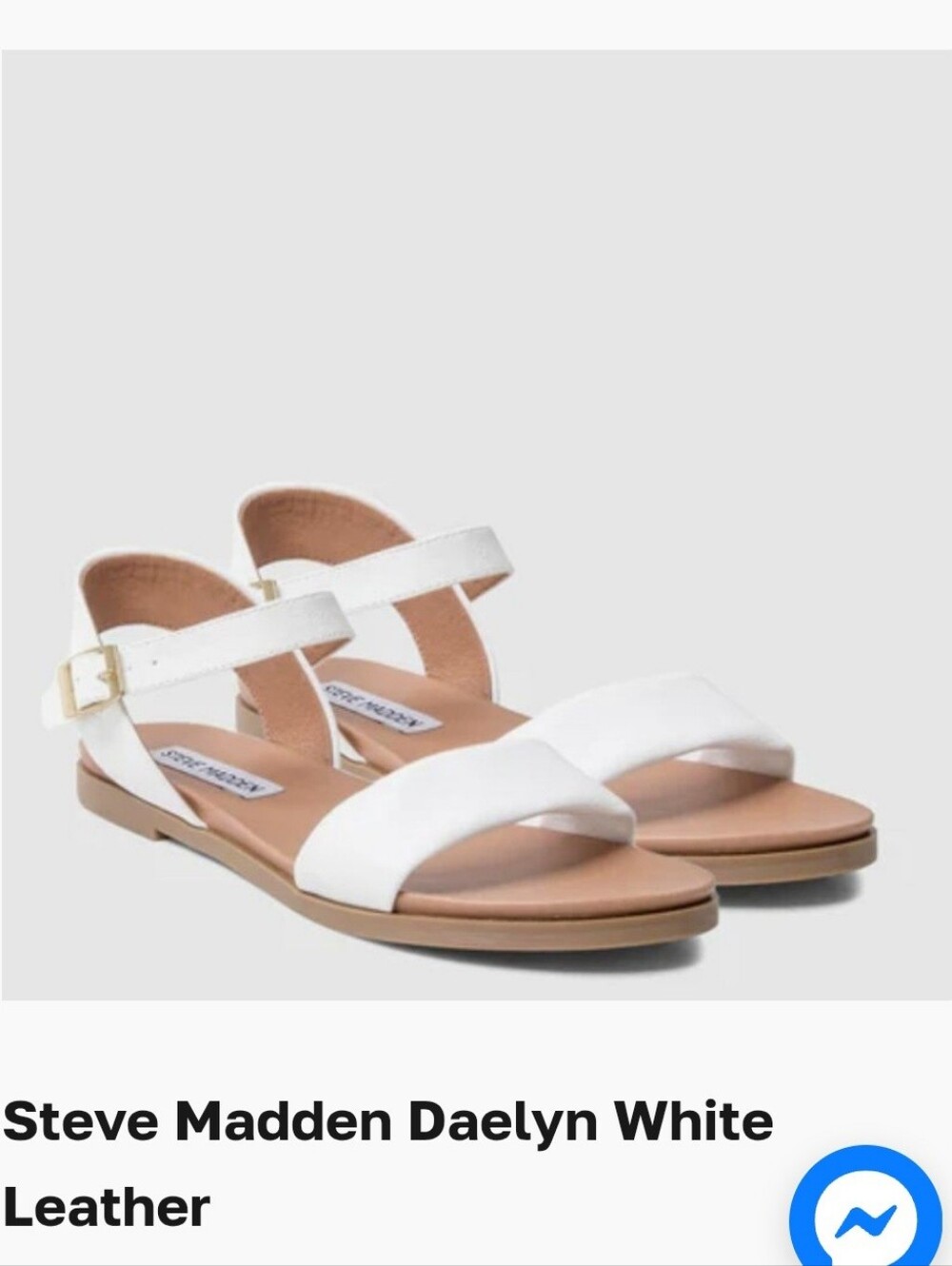 Steve Madden White Two-Strap Ankle Buckle Sandals
